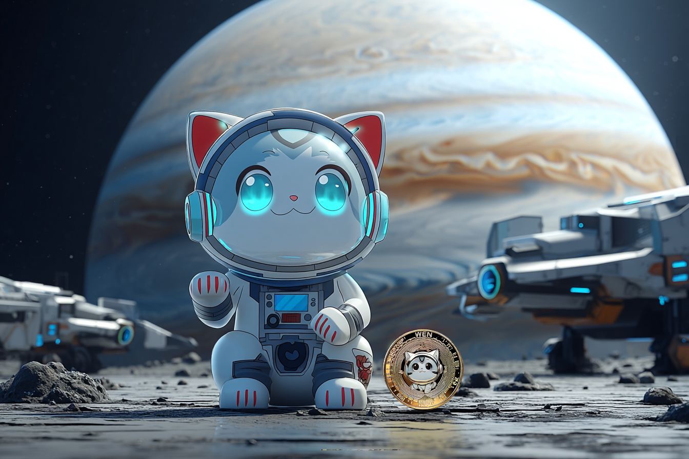 Cryptocurrency memecoin $WEN style Maneki, solana memecoin, wen coin, wen crypto, wallet solana