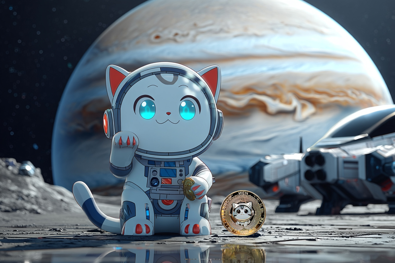 Cryptocurrency memecoin $WEN style Maneki, solana memecoin, wen coin, wen crypto