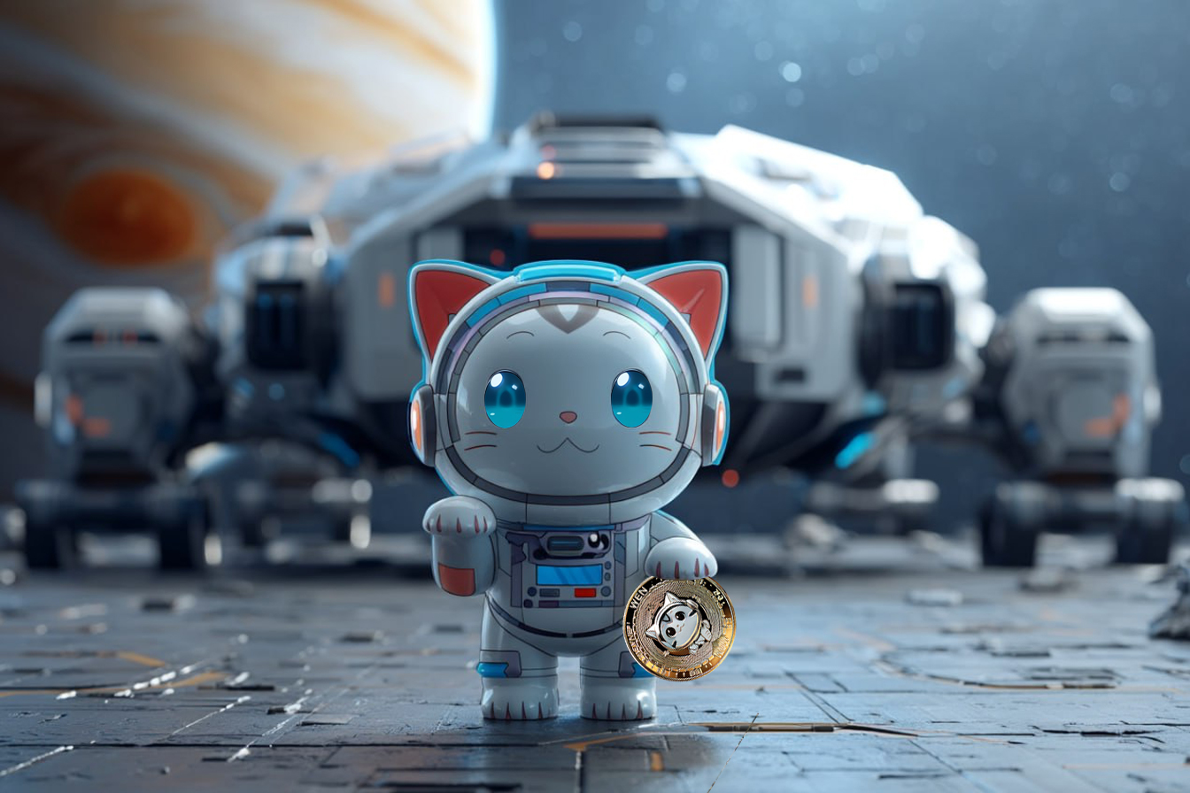 Cryptocurrency memecoin $WEN style Maneki, solana memecoin, wen coin, wen crypto